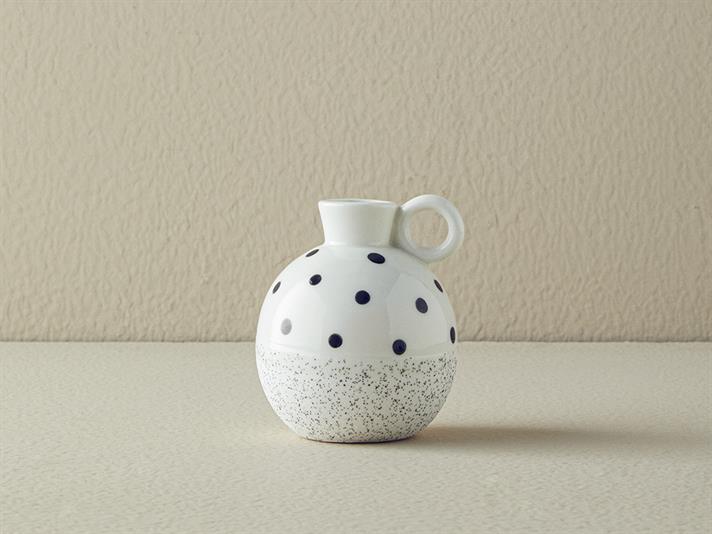 Vază, Dotsy, ceramică, 9,3x9,1x10,5 cm, alb