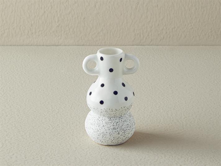 Vază, Dotsy, ceramică, 7,3x6,8x12,2 cm, alb