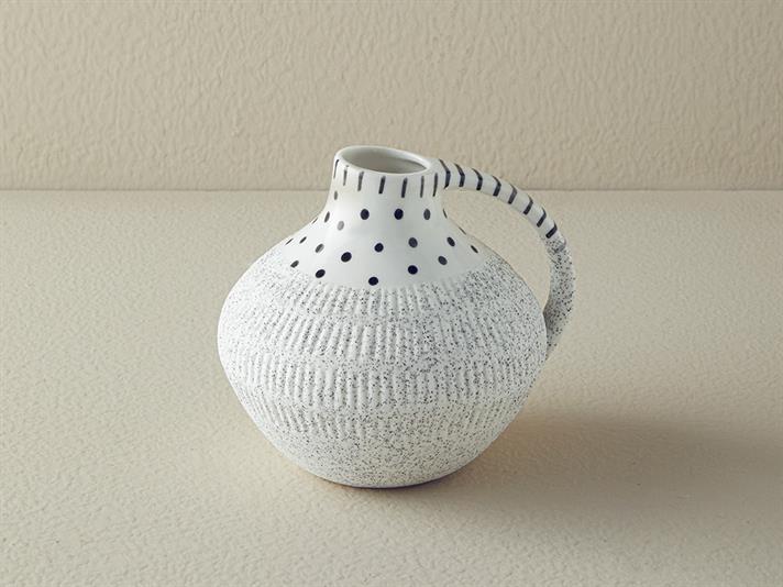 Vază, Dotsy, ceramică, 16,5x15x14 cm, alb