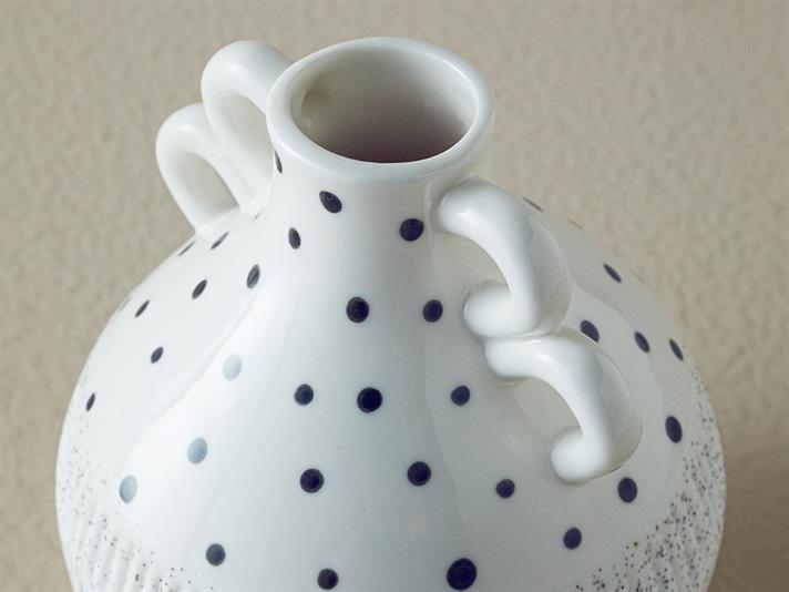 Vază, Dotsy, ceramică, 13,7x15 cm, alb