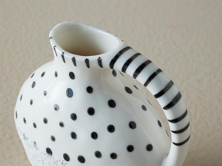Dotsy Stoneware Vase White