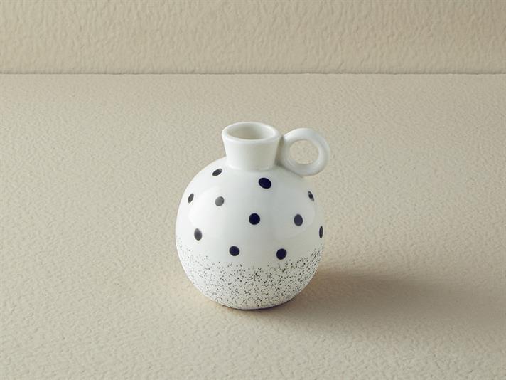 Vază, Dotsy, ceramică, 9,3x9,1x10,5 cm, alb