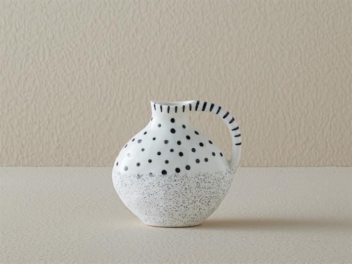Dotsy Stoneware Vase White