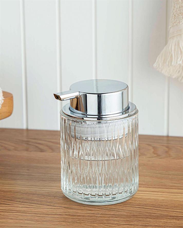 Dozator săpun lichid, Beatrice, sticlă, 7,9x11,8 cm, transparent