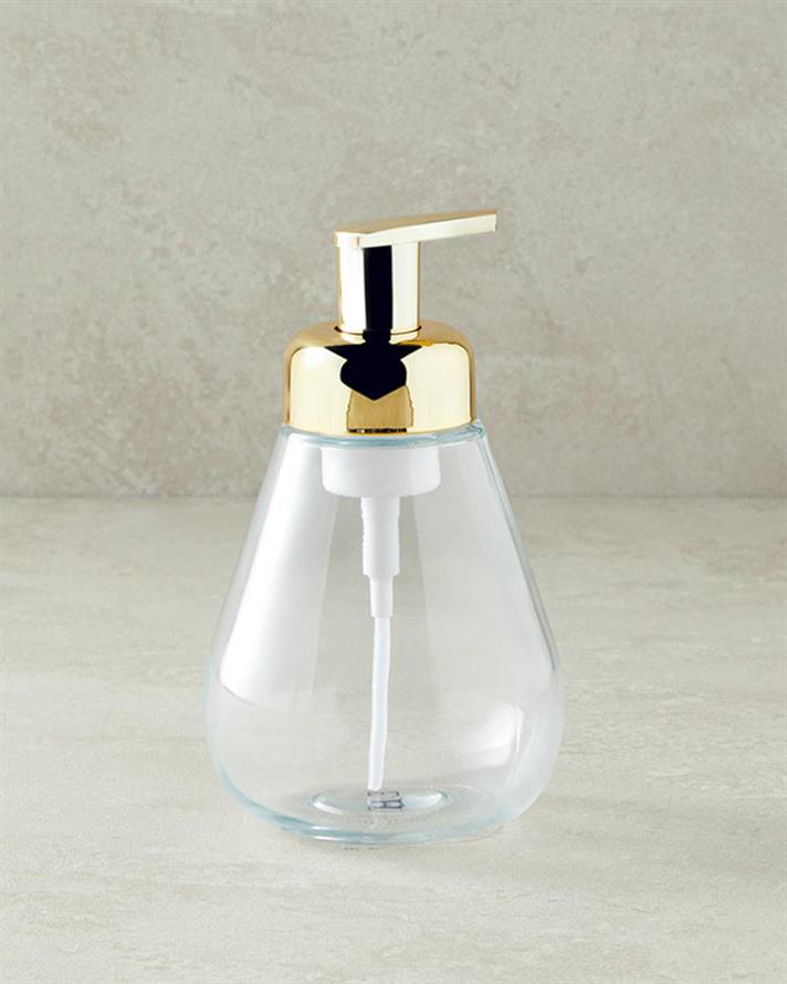 Dozator săpun lichid, Debora, sticlă, 10x10x17cm, transparent