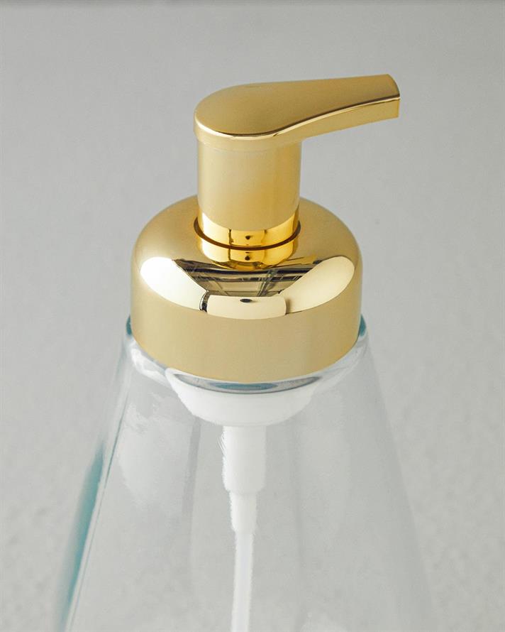 Dozator săpun lichid, Delicia, sticlă, 10x10x18cm, transparent