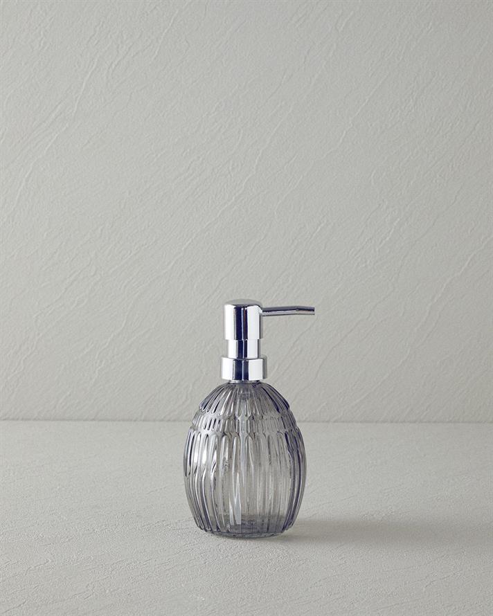 Dozator săpun lichid, Pavia, sticlă, 9x9x16 cm, antracit