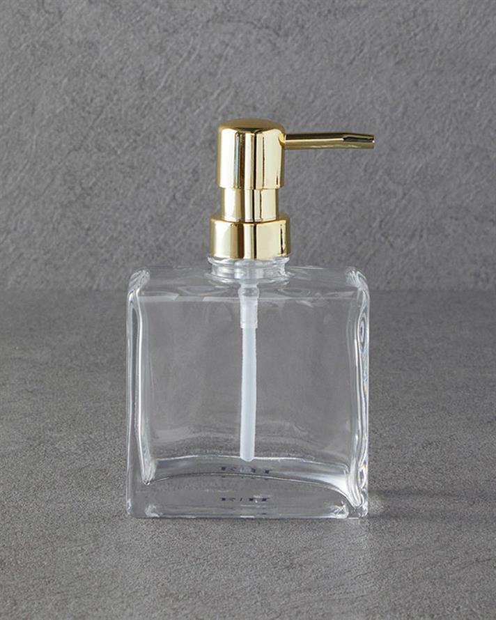 Dozator săpun lichid, Rhonda, sticlă, 10x6x15 cm, transparent