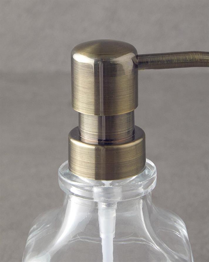 Dozator sapun lichid, Polina, sticla, 21 cm, transparent