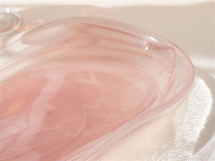 Pure Love Glass Platter 14x27 cm Powder