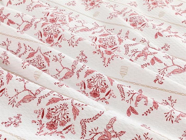 Dream Garden  Cu imprimeu Persoană dublă  SET CUVERTURĂ 200x220 cm Rosu bordo
