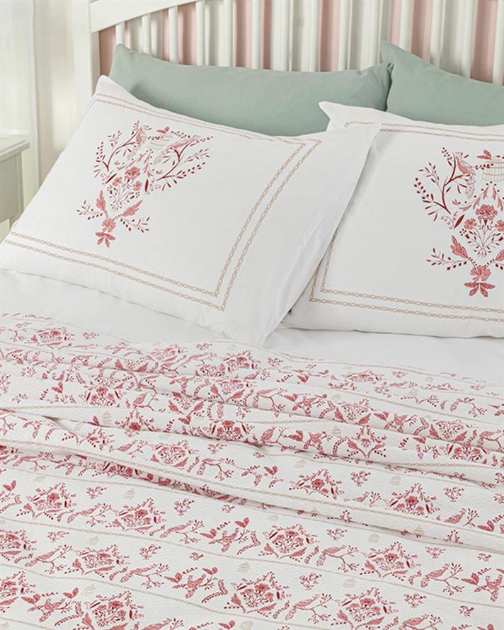 Dream Garden Imprimat Single Set Pătură De Vară 150x220 cm Bordo