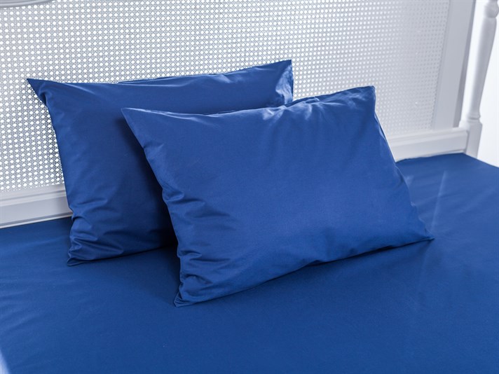 drept Cu Bumbac Cu 2 Piese Față De Pernă 50x70 cm Bleumarin