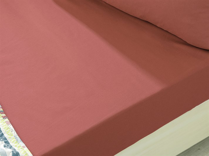 drept Cu Bumbac King Size Set Cearșaf Cu Elastic 180x200 cm Trandafirului Uscat Închis.