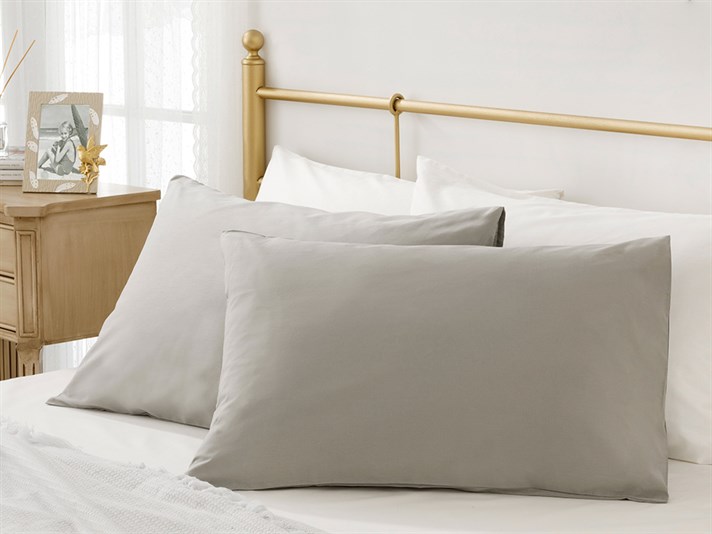 drept Cu Bumbac Cu 2 Piese Față De Pernă 50x70 cm Gri Urban