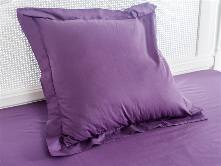 drept Cu Bumbac Single Față De Pernă 70x70 cm Violet Închis
