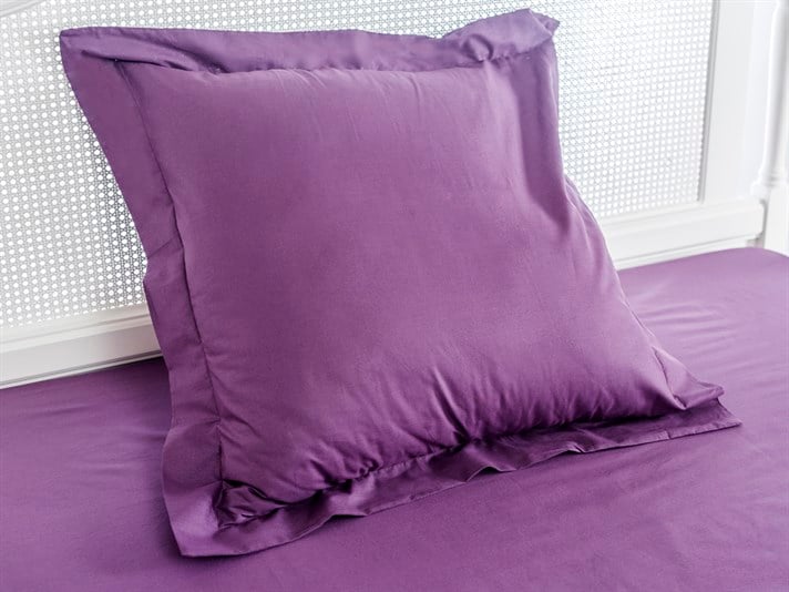 drept Cu Bumbac Single Față De Pernă 70x70 cm Violet Închis