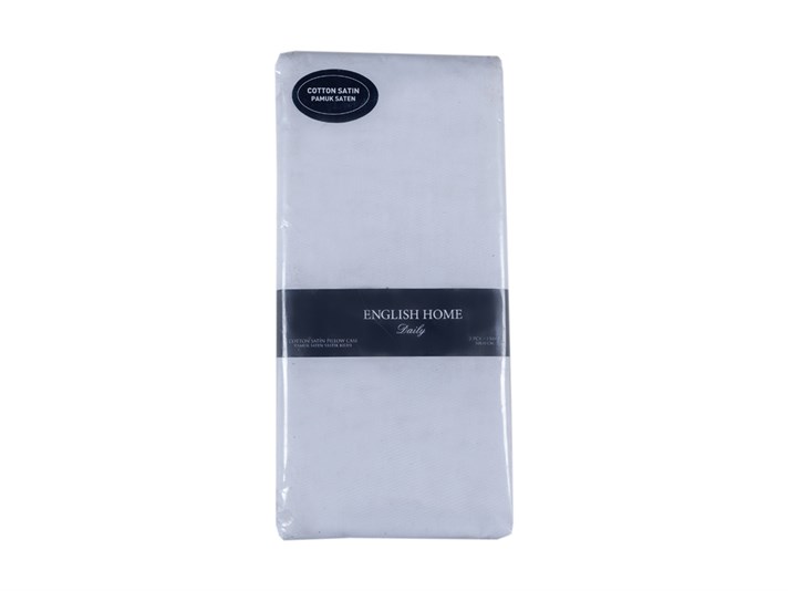 drept Bumbac Satinat Cu 2 Piese Față De Pernă 50x70 cm Alb