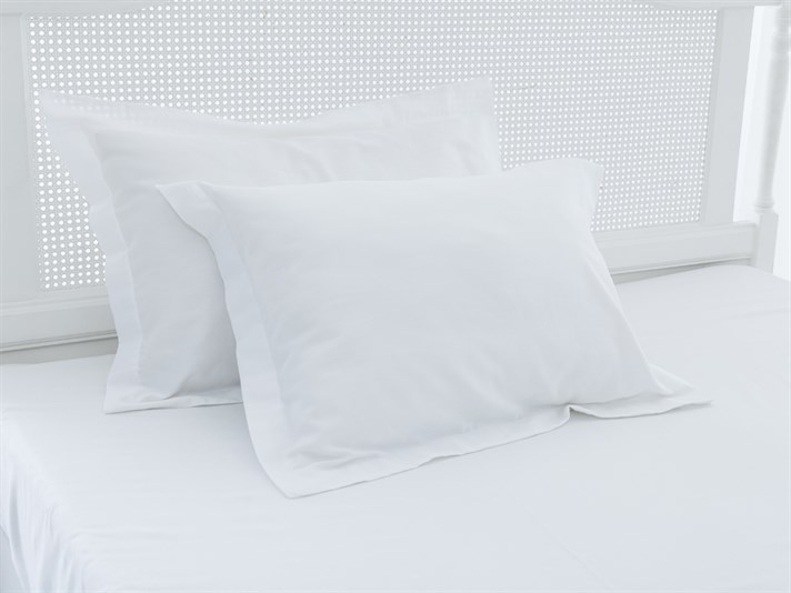 drept Bumbac Satinat Cu 2 Piese Față De Pernă 50x70 cm Alb