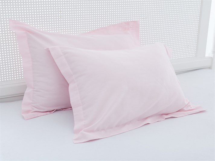 drept Bumbac Satinat Cu 2 Piese Față De Pernă 50x70 cm Roz