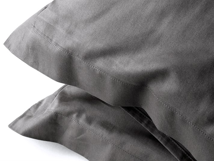 drept  Satin bumbac  2 cu urechi  FAȚĂ DE PERNĂ 50x70 cm Anthracite