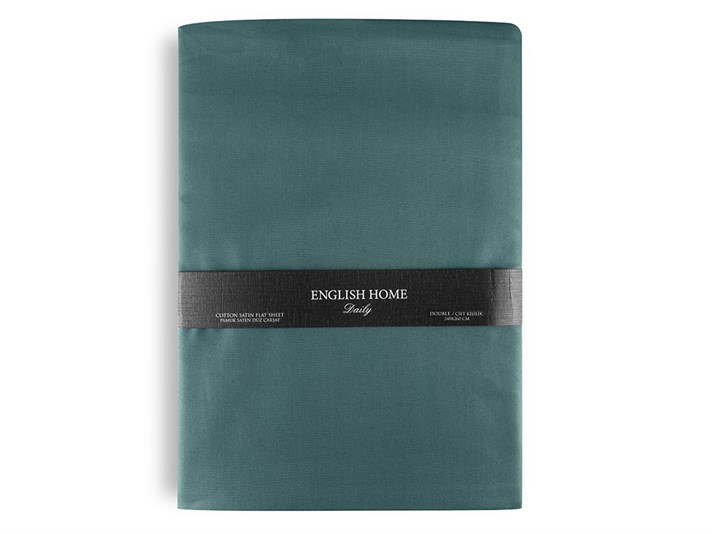 drept  Satin bumbac Double Person  CEARȘAF 240x260 cm Dark Celadon