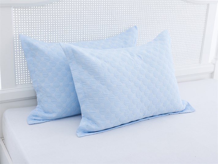 drept  Cover Persoană dublă  SET CUVERTURĂ DE PAT 240x260 cm Albastru
