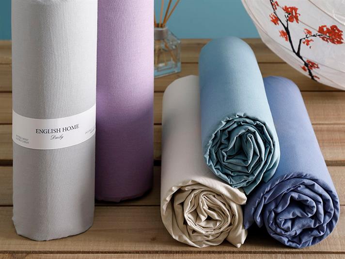 drept Bumbac Dublu Cearșaf Cu Elastic 180*200 Cm Liliac Median.
