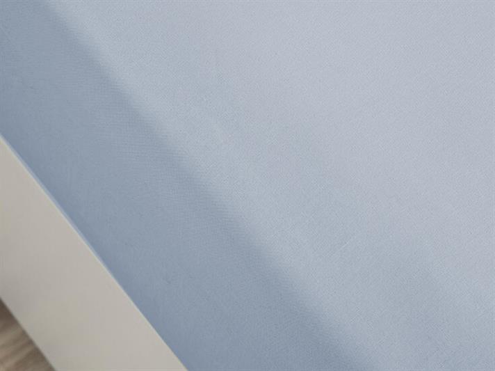drept Cu Bumbac Single Cearșaf 160x240 cm Albastru Deschis