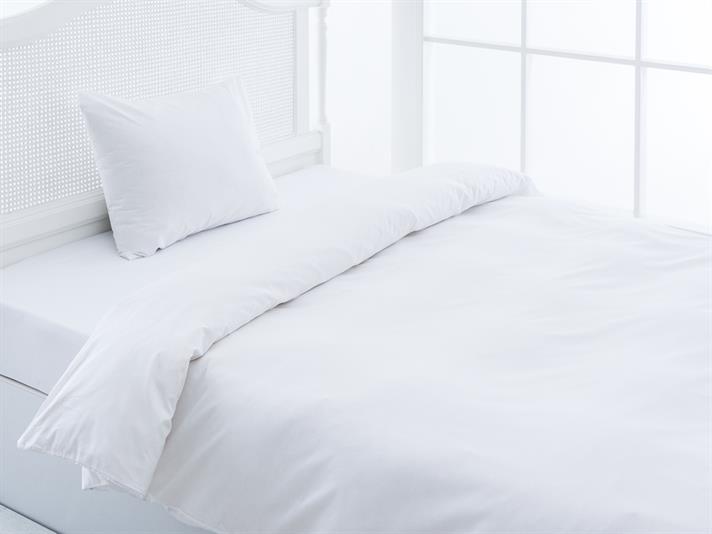 drept Cu Bumbac Single Set Lenjerie De Pat 160x220 cm Alb