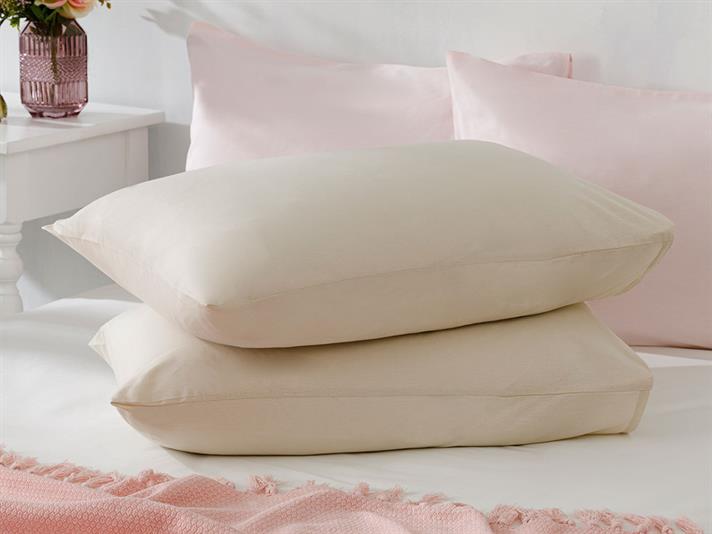 drept Cottony Set 2  FAȚĂ DE PERNĂ 50x70 cm Bej nou