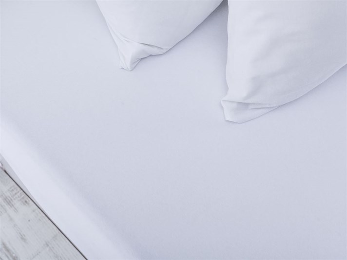 drept Penye Single Set Cearșaf Cu Elastic 100x200 cm Alb