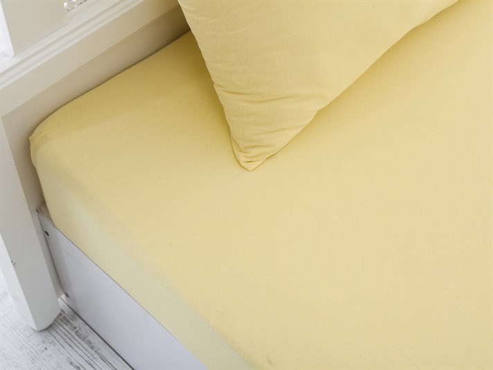 drept Penye Single Set Cearșaf Cu Elastic 100x200 cm Galben