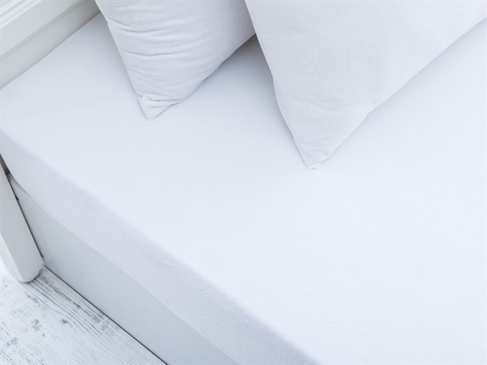 drept Penye Double Set Cearșaf Cu Elastic 160x200 cm Alb