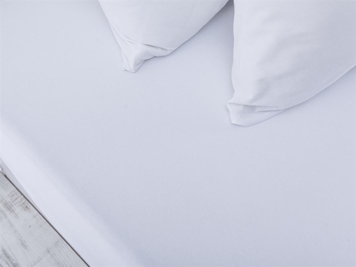 drept Penye Double Set Cearșaf Cu Elastic 160x200 cm Alb