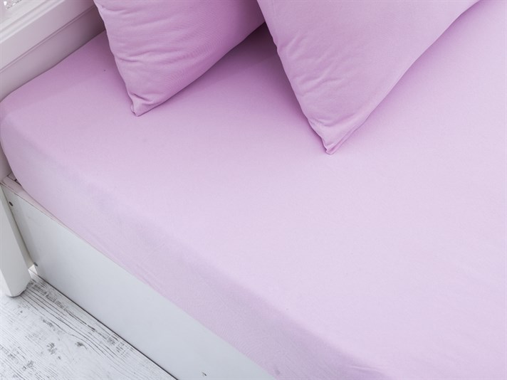 drept Penye Double Set Cearșaf Cu Elastic 160x200 cm Roz Deschis