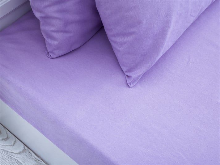drept  Flanelă Double Person  SET DE CEARȘAFURI E 160x200 cm Lilac.