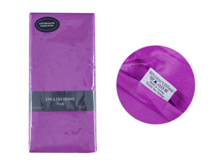 drept Bumbac Satinat Cu 2 Piese Față De Pernă 50x70 cm Violet Orhidee