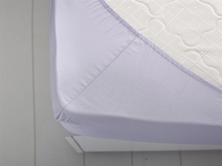 drept Cu Bumbac Dimensiune İntermediară Cearșaf Cu Elastic 140x200 cm Lila Deschis