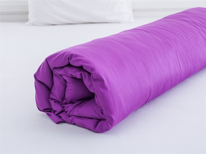 drept Bumbac Satinat Single Lenjerie De Pat 160x220 cm Violet Orhidee