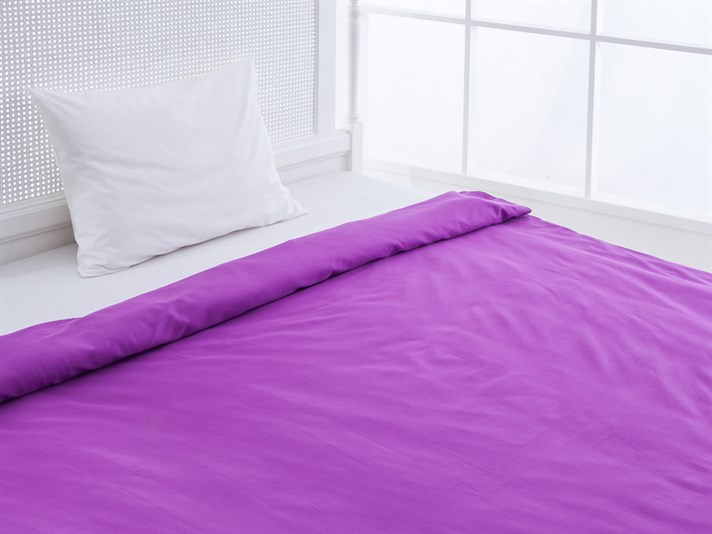 drept Bumbac Satinat Single Lenjerie De Pat 160x220 cm Violet Orhidee