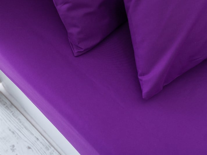 drept Cu Bumbac Single Cearșaf 160x240 cm Violet