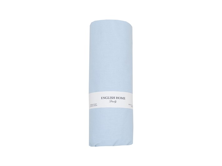 drept Cu Bumbac Double Cearșaf Cu Elastic 160x200 cm Albastru Deschis