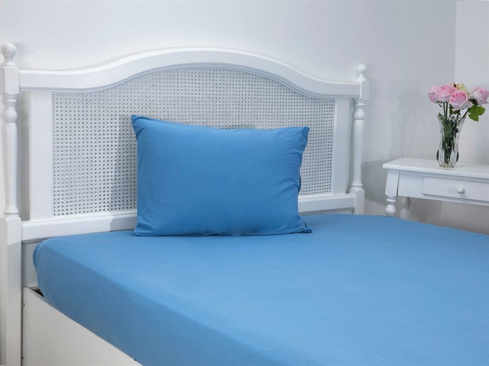 drept Penye Single Set Cearșaf Cu Elastic 100x200 cm Albastru Închis