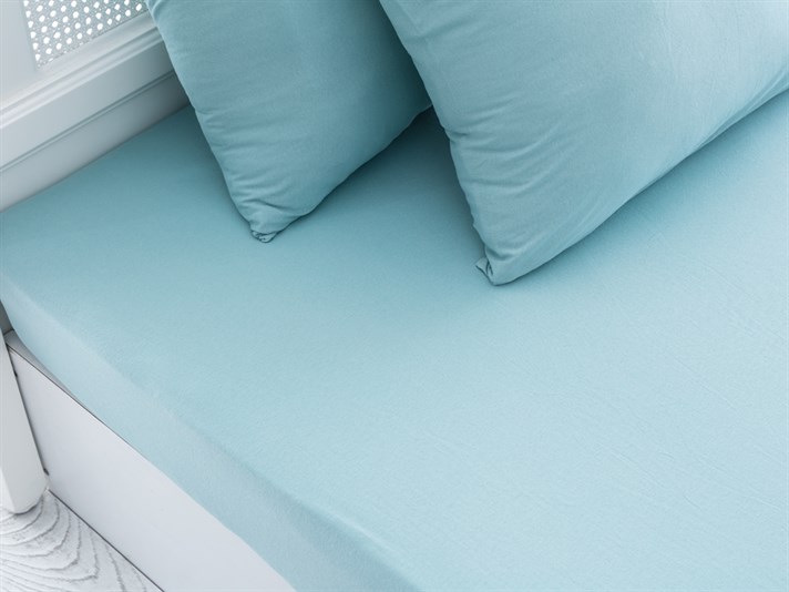 drept Penye Double Set Cearșaf Cu Elastic 160x200 cm Seledon