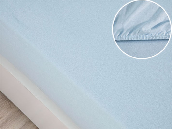drept Penye Double Set Cearșaf Cu Elastic 160x200 cm Albastru