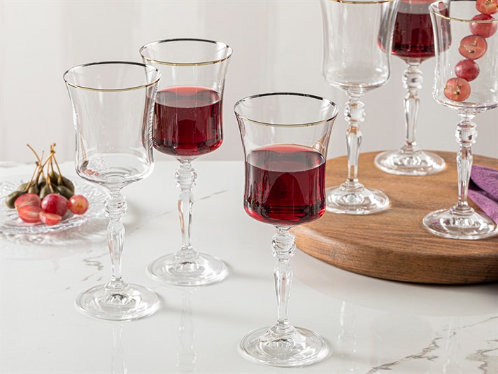 Dina Glass 6 Set Glass 250 ml Gold