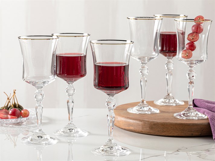 Dina Glass 6 Set Glass 250 ml Gold