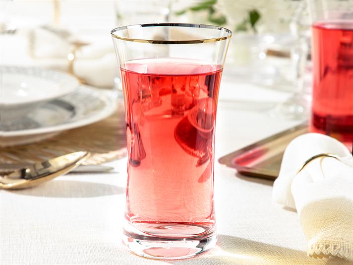 Dina Crystal 6 Set Juice Glass 340 ml Gold