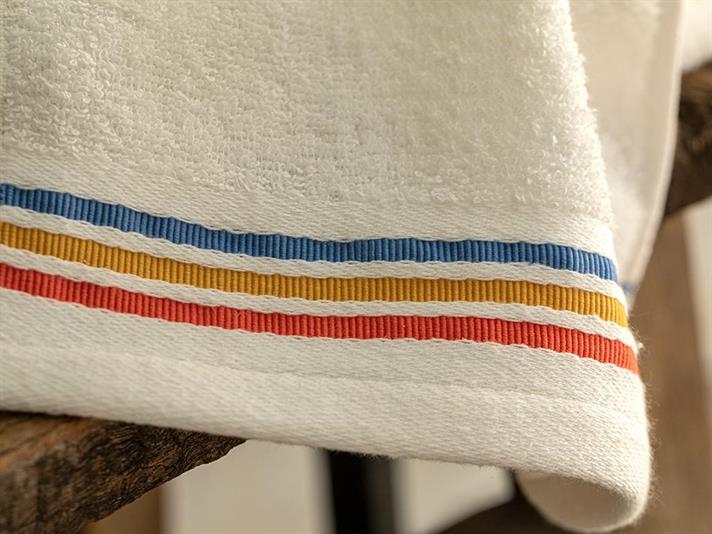 Striped Cottony Hand Towel 30x40 cm Ecru-Orange